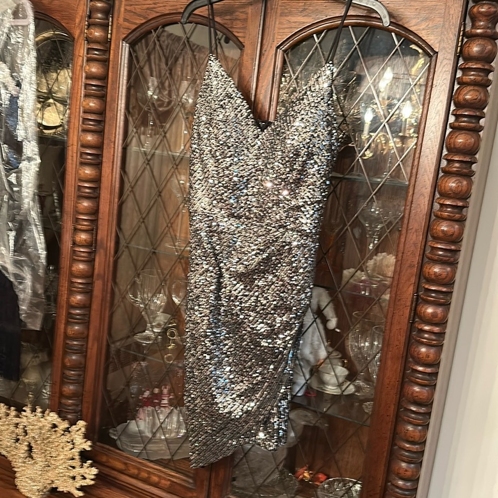 Silver Sequin Dress